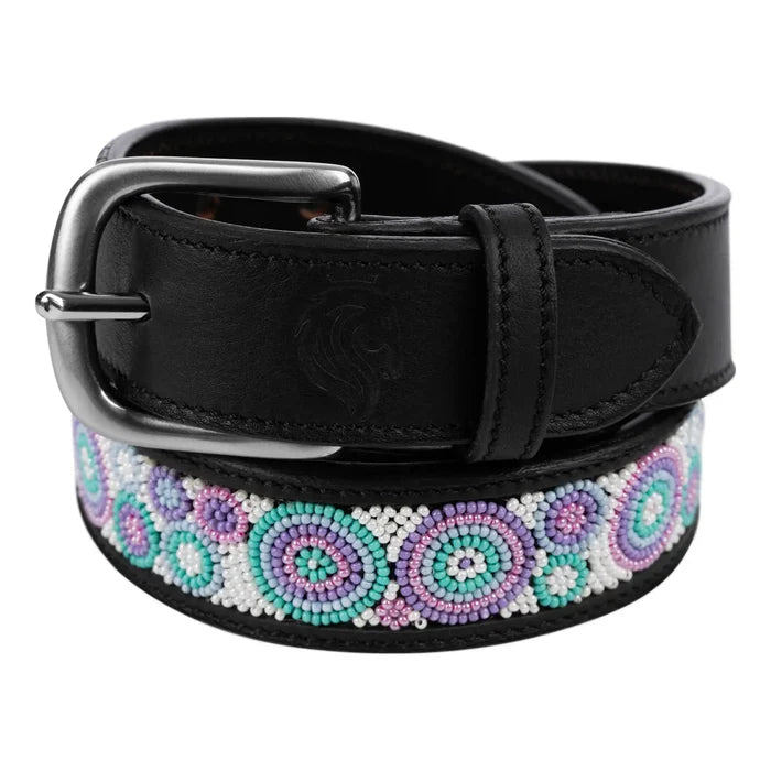 Estelle Beaded Leather Belt