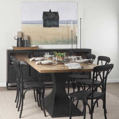 Evianna 30L x 7W x 7H Mirrored W/Black Metal Frame Tray