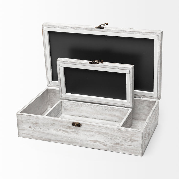 Floribundus (Set of 2) Off-White Decorative Boxes