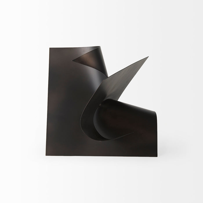 Francesca 11.8L x 11.8W x 11.8H Black Metal Sculptural Decorative Object