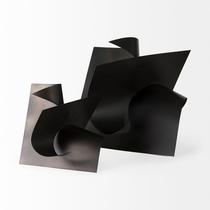 Francesca 11.8L x 11.8W x 11.8H Black Metal Sculptural Decorative Object