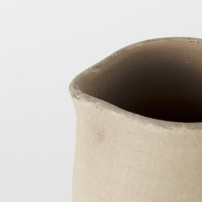 Garand Small 13H Two-Toned White Natural Ceramic Jug