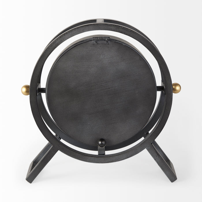 Gaston Gray Metal Circular Table Clock