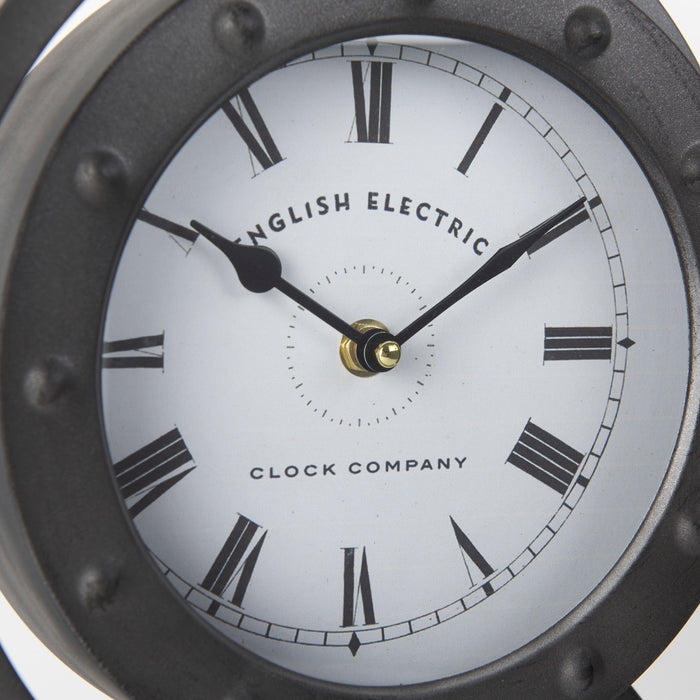 Gaston Gray Metal Circular Table Clock
