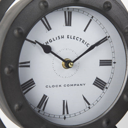 Gaston Gray Metal Circular Table Clock