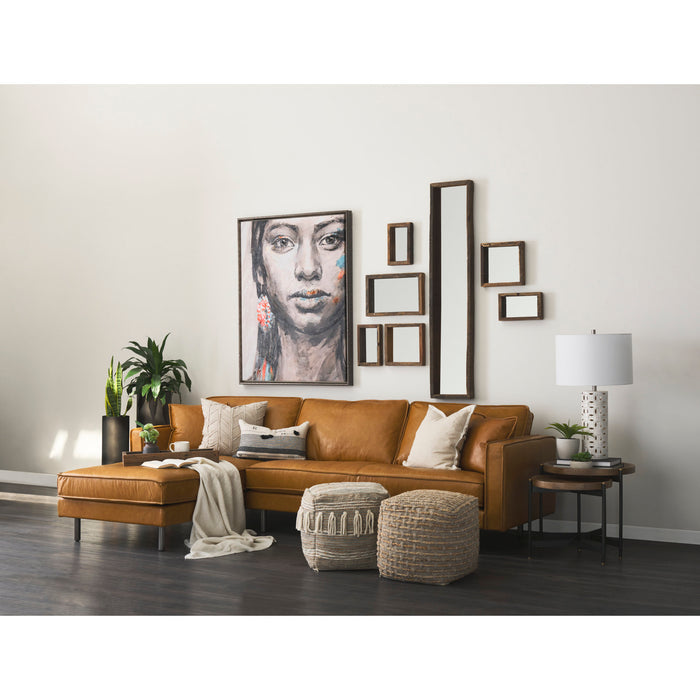 Gervaise 12L x 2W x7H Small Brown Wood Frame Rectangular Wall Mirror