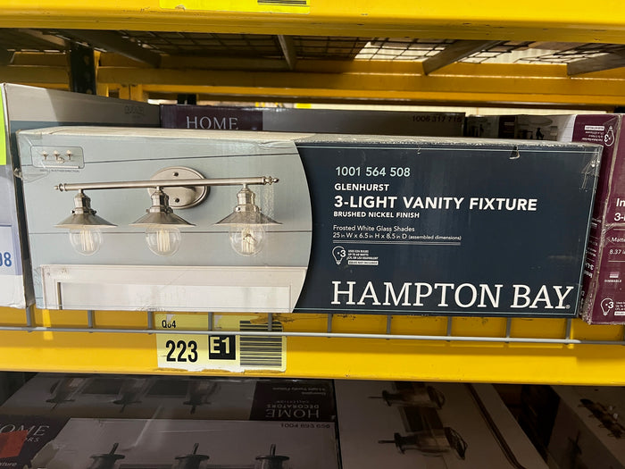 Hampton Bay Glenhurst 3 Light Vanity Fixture - Brushed Nickel