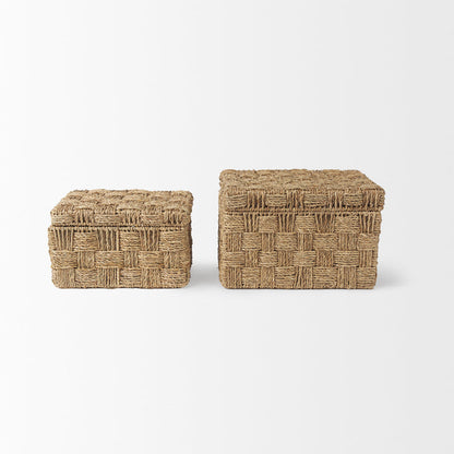 Hanalei Set of 2 Seagrass Boxes with Lids