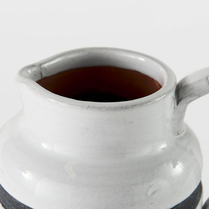Harmon I Small White w/ Charcoal Stripes Ceramic Jug