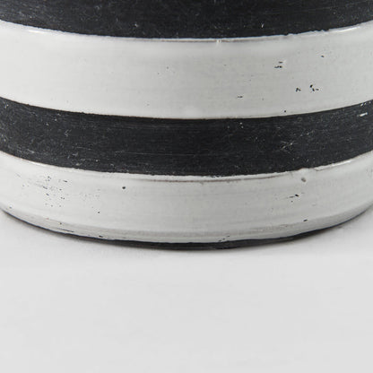 Harmon I Small White w/ Charcoal Stripes Ceramic Jug