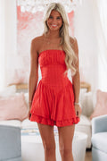 Wandering Hearts Mini Dress - Red