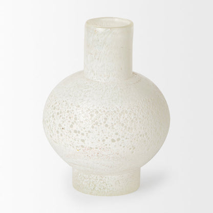 Heket Short White Glass Vase