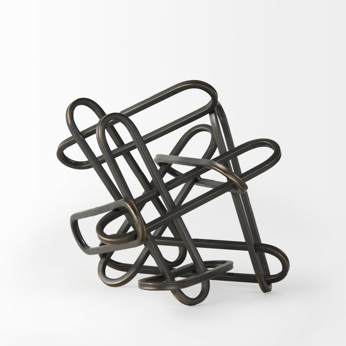 Henderson 10.4L x 8.3W x 7.7H Black Metal Paperclip Decorative Object