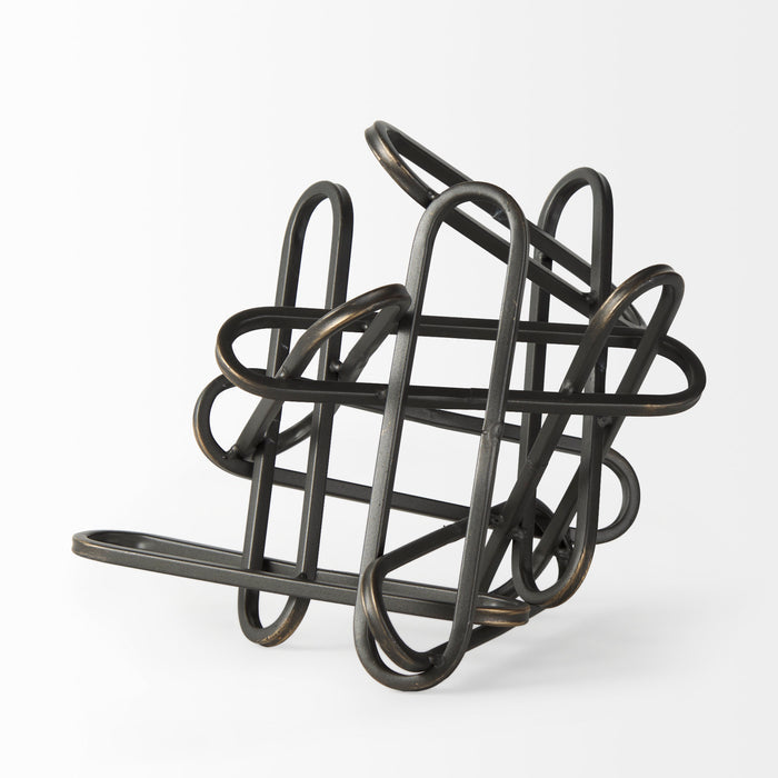 Henderson 10.4L x 8.3W x 7.7H Black Metal Paperclip Decorative Object