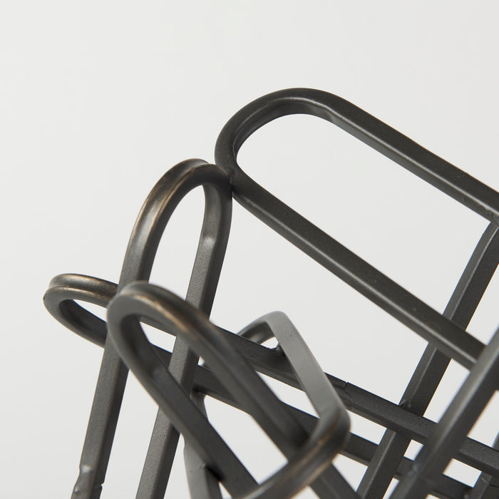 Henderson 10.4L x 8.3W x 7.7H Black Metal Paperclip Decorative Object