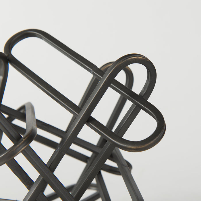 Henderson 10.4L x 8.3W x 7.7H Black Metal Paperclip Decorative Object