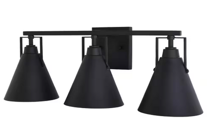 Home Decorators Collection Insdale 3 Light Vanity Fixture - Matte Black