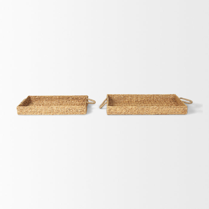 Hona Set of 2 Large Recatangular Nesting Water Hyacinth Trays