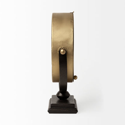 Houston Gold Metal Half Moon Base Table Clock