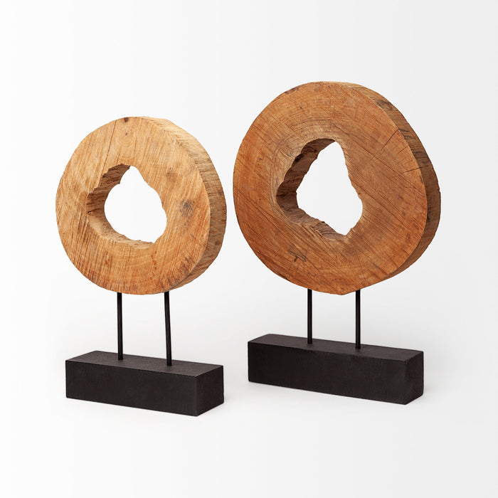 Ironwood II (Small) 13L x 4W Natural Wooden Circular Object