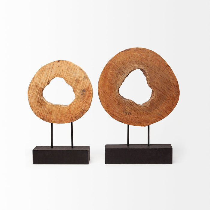 Ironwood II (Small) 13L x 4W Natural Wooden Circular Object