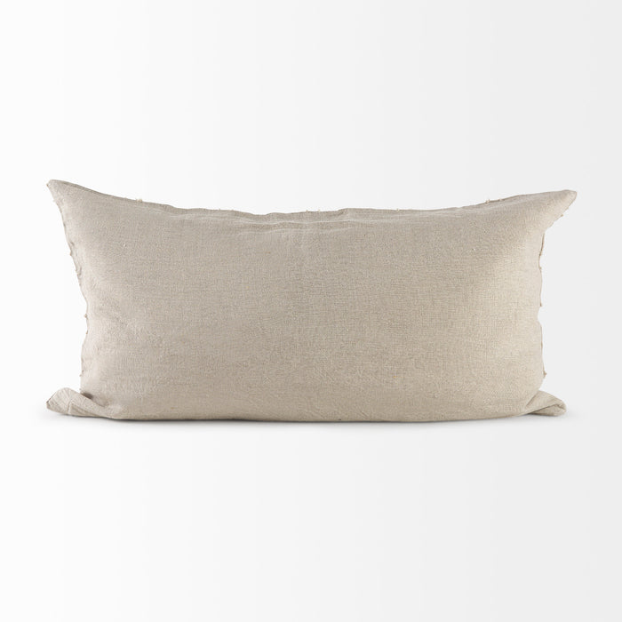 Ivivva 14L x 26W Beige Fabric Textured Decorative Pillow Cover