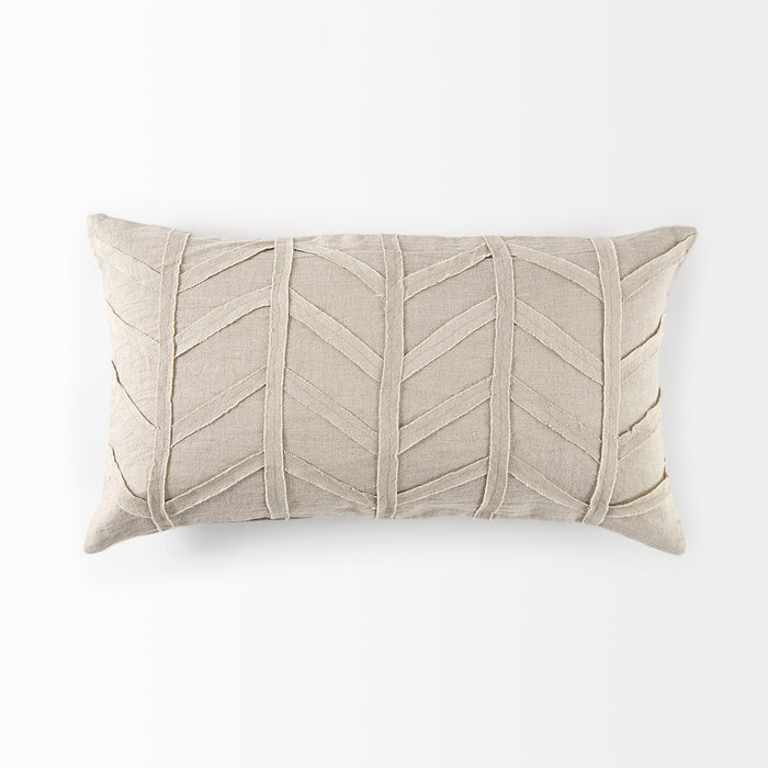 Ivivva 14L x 26W Beige Fabric Textured Decorative Pillow Cover