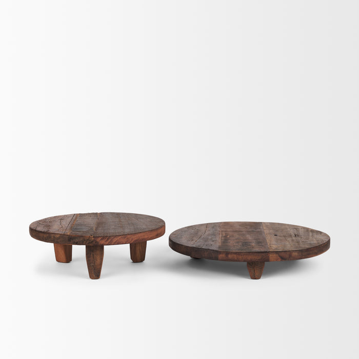 Iza Medium Brown Wooden Riser (Set of 2)
