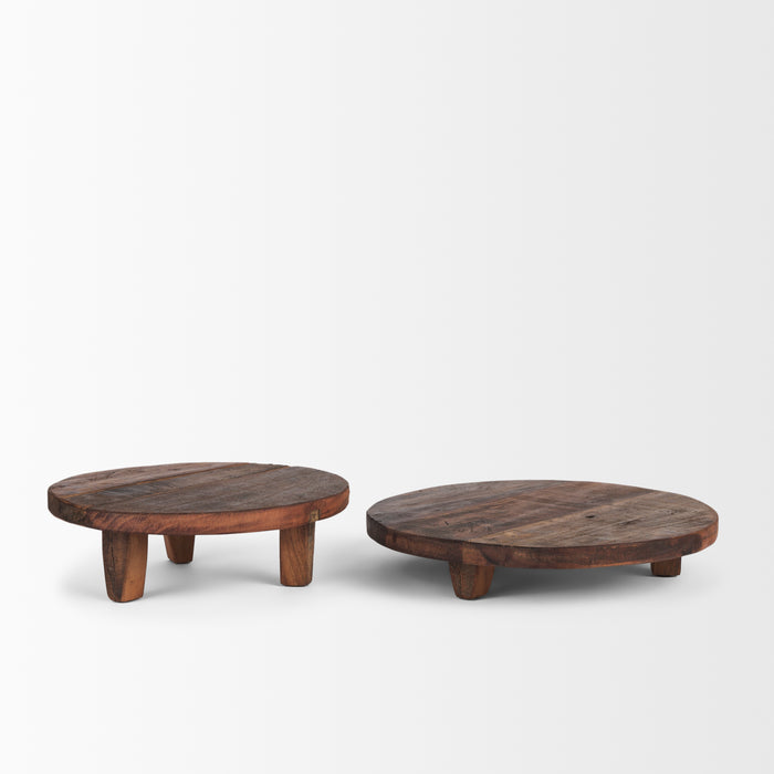 Iza Medium Brown Wooden Riser (Set of 2)