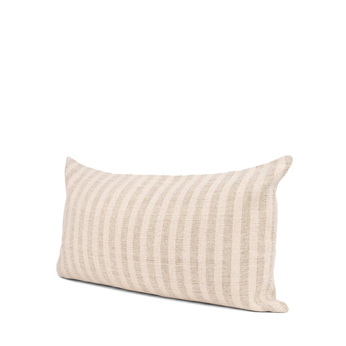 Jace Cream w/ Beige Stripe Lumbar Decorative Pillow Cover