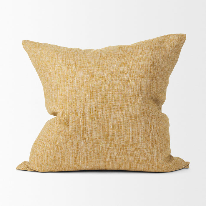 Jacklyn Mustard Linen Square Decorative Pillow Cover