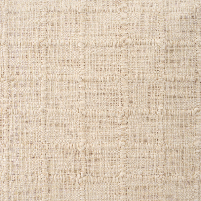Jacory Cream Checker Textured Decorative Lumbar Pillow Cover