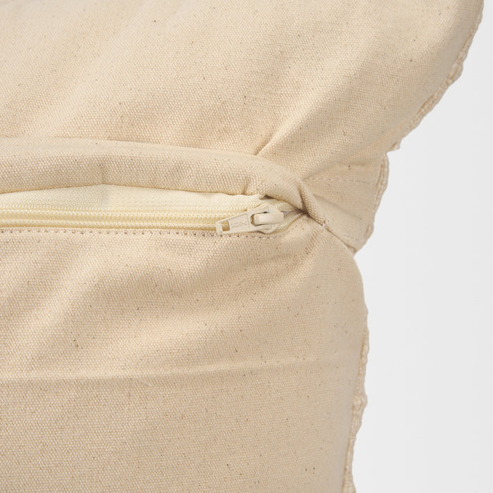 Jacory Cream Checker Textured Decorative Lumbar Pillow Cover
