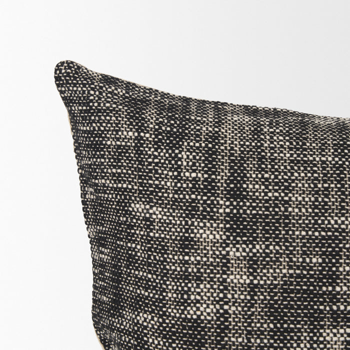Jalia Cream and Black Cotton Decorative Lumbar Pillow Cover