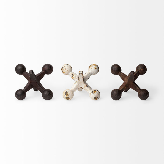 Jax Set of 3 8L x 7W Cast Iron Metal Jacks