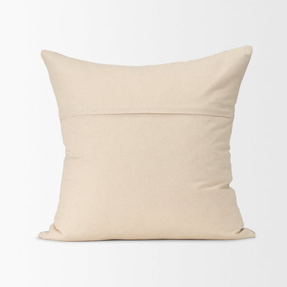 Jaxon Beige and Black Striped Cotton-Linen Decorative Square Pillow Cover