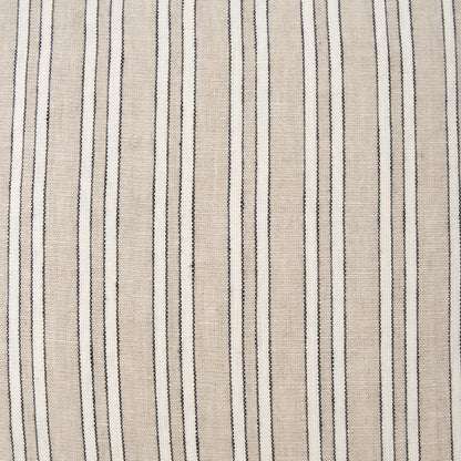 Jaxon Beige and Black Striped Cotton-Linen Decorative Square Pillow Cover