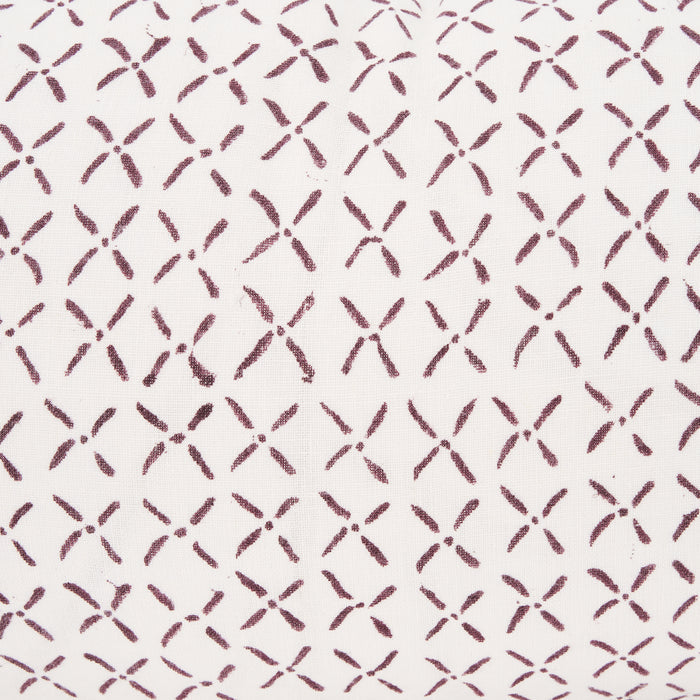 Jayden Cream w/ Merlot Print Linen Lumbar Decorative Pillow Cover