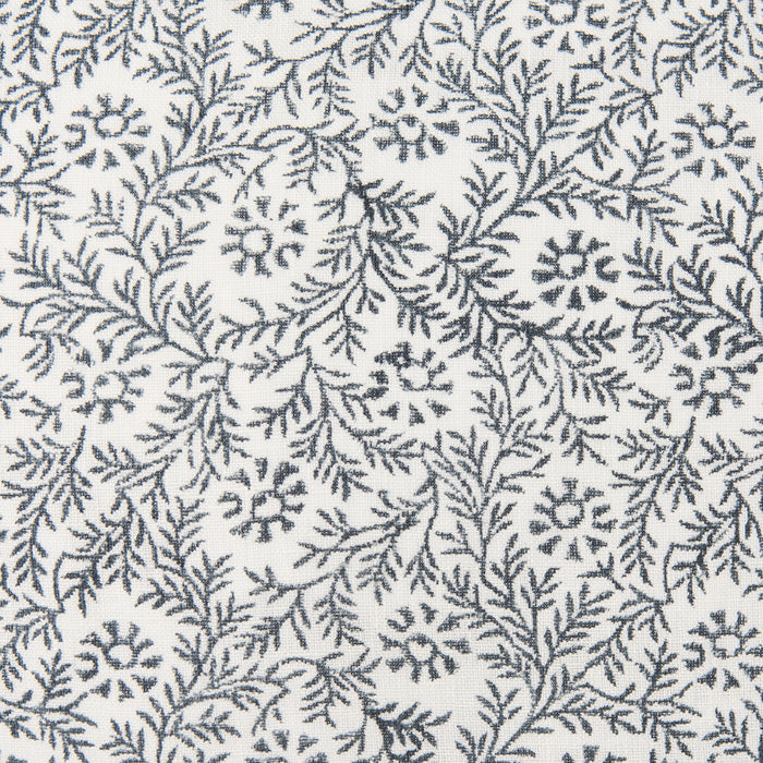 Jayne Cream w/ Indigo Print Linen Lumbar Decorative Pillow Cover
