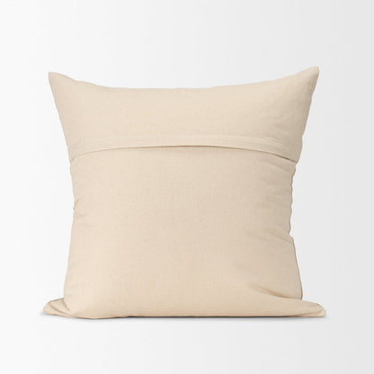 Jensen Beige and Gray Plaid Cotton-Linen Decorative Square Pillow Cover
