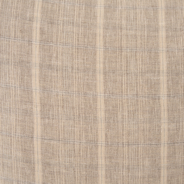 Jensen Beige and Gray Plaid Cotton-Linen Decorative Square Pillow Cover