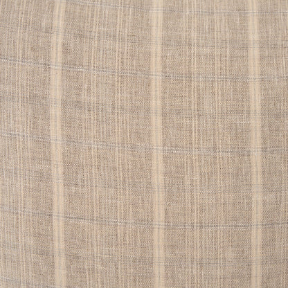 Jensen Beige and Gray Plaid Cotton-Linen Decorative Square Pillow Cover