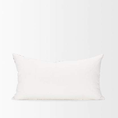 Jolie Cream w/ Black Print Linen Lumbar Decorative Pillow Cover