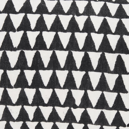 Jolie Cream w/ Black Print Linen Lumbar Decorative Pillow Cover