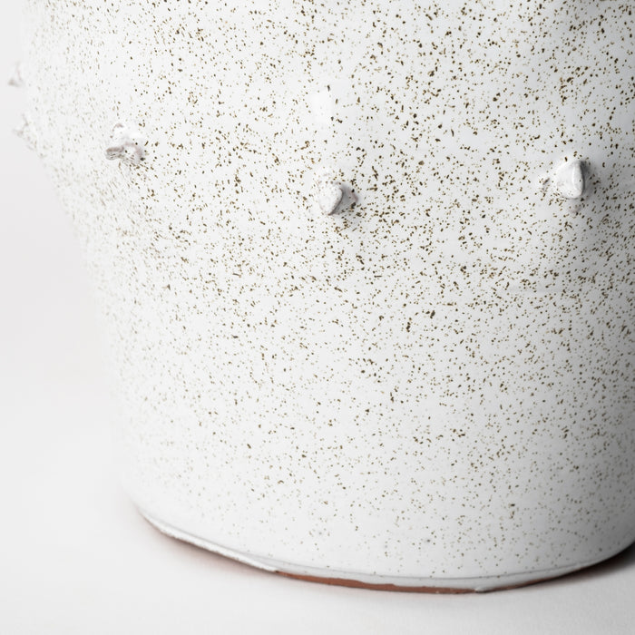 Julian Small Glossy White Ceramic Spoked Vase