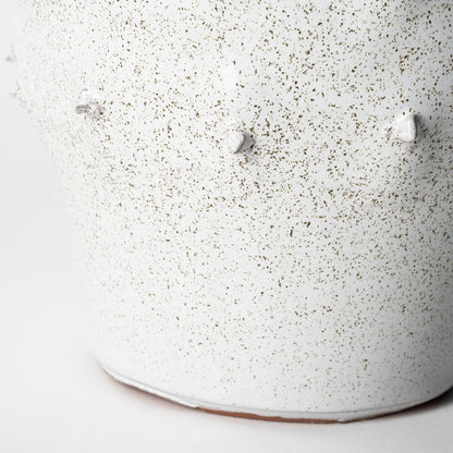 Julian Small Glossy White Ceramic Spoked Vase