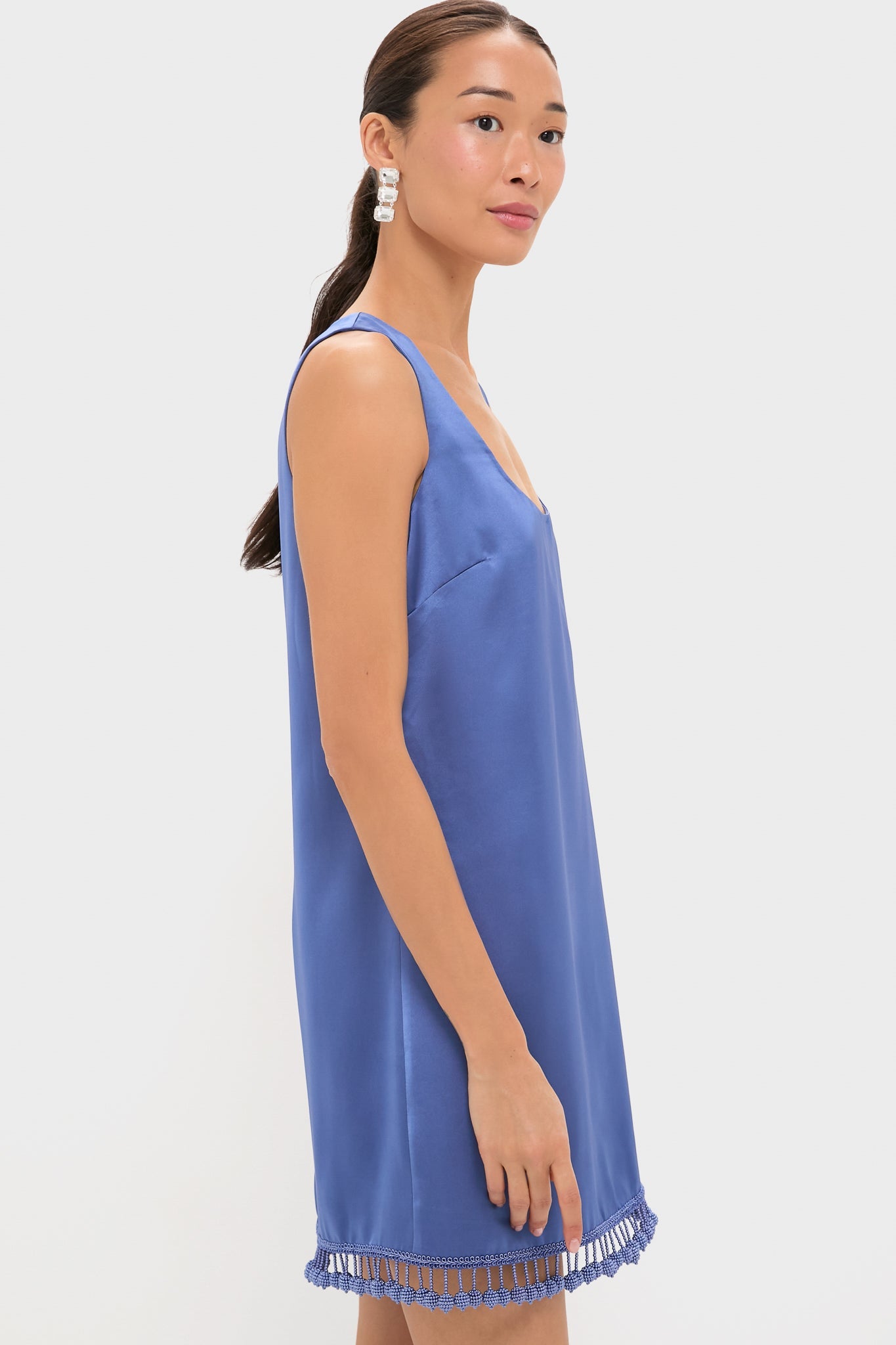 Blue Satin Mollie Dress