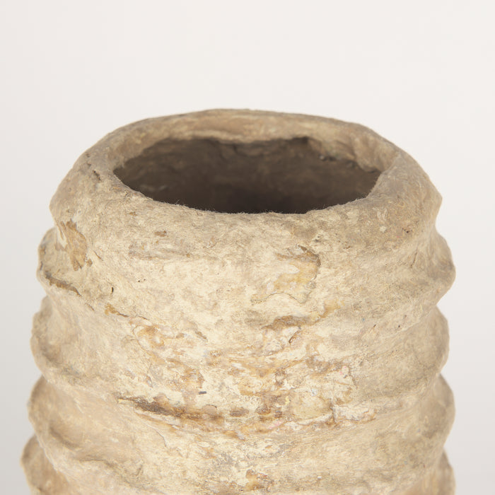 Kamli Small Beige Paper Mache Vase