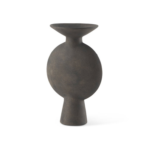 Kaz 6.7L x 5.5W x 11.2H Earthy Brown Ceramic Vase
