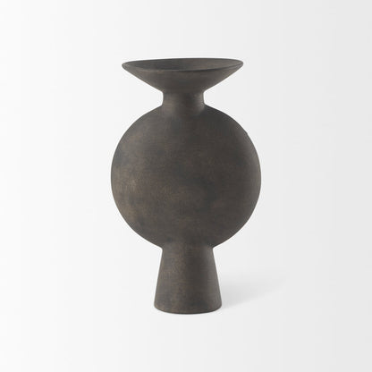 Kaz 6.7L x 5.5W x 11.2H Earthy Brown Ceramic Vase